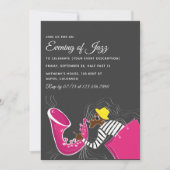 Jazz Blues thema feest uitnodiging (Voorkant)