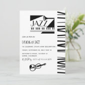 Jazz Blues thema feest uitnodiging (Staand voorkant)