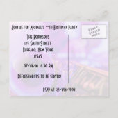 Jazz Blues Thema Retro Feest Uitnodiging Briefkaart (Achterkant)