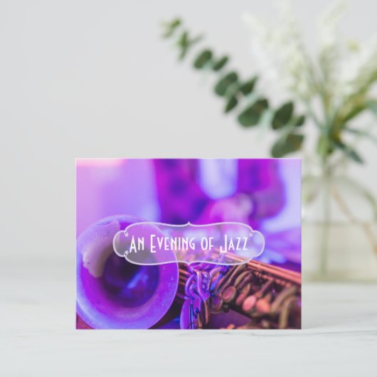 Jazz Blues Theme Retro Party uitnodiging (Staand voorkant)