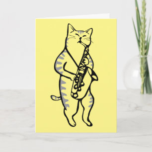 JAZZ CAT BIRTHDAY CARD KAART