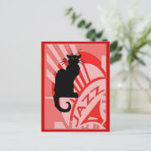 Jazz Cat Briefkaart (Staand voorkant)