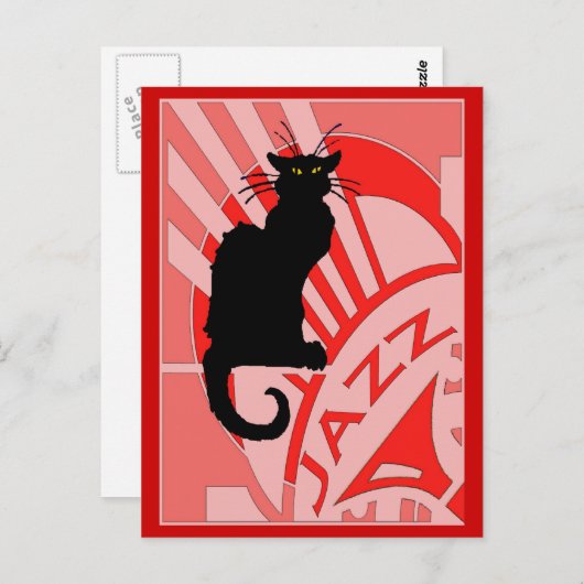 Jazz Cat Briefkaart (Voorkant / Achterkant)