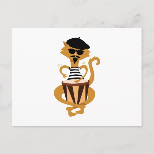 Jazz Cat Briefkaart (Voorkant)