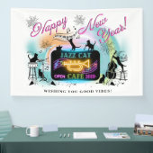 Jazz Cat Cafe Nieuwjaarsbanner Spandoek (Beurs)