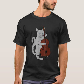 Jazz Cat Palling Upright Bass Shirt Cool Musician3