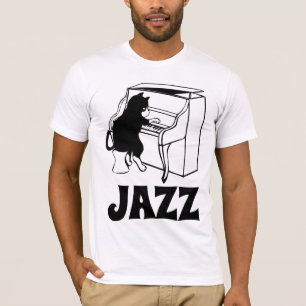 JAZZ CAT PIANO T-SHIRTS T - SHIRTS