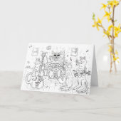 Jazz Cats Birthday Card Kaart (Gele Bloem)