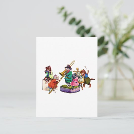 Jazz Cats Briefkaart (Staand voorkant)