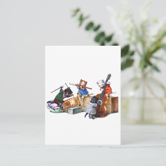 Jazz Cats Briefkaart (Staand voorkant)