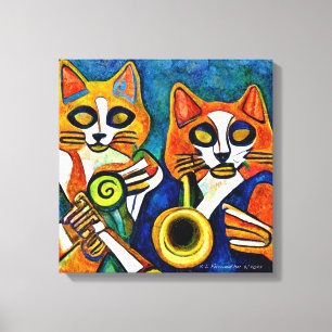 Jazz Cats Canvas Afdruk