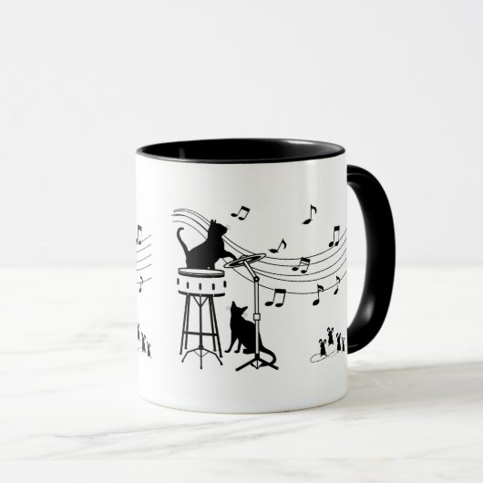 Jazz Cats | Drum | Koffie-Mok Mok (Voorkant rechts)
