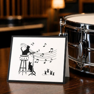 Jazz Cats Drum Vouwbare Notitiekaart