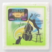 Jazz Cats | Dubbel Bass Stone Onderzetter (Voorkant)