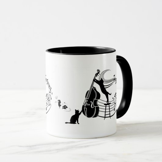 Jazz Cats | Dubbel gewicht | Koffie-Mok Mok (Voorkant rechts)