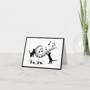 Jazz Cats   Piano Folded Note Card Notitiekaartje