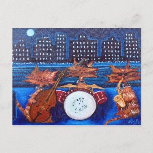 Jazz Cats Post Card Briefkaart (Voorkant)