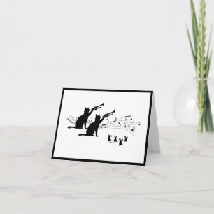 Jazz Cats   Trumpet Folders Note Card Notitiekaartje