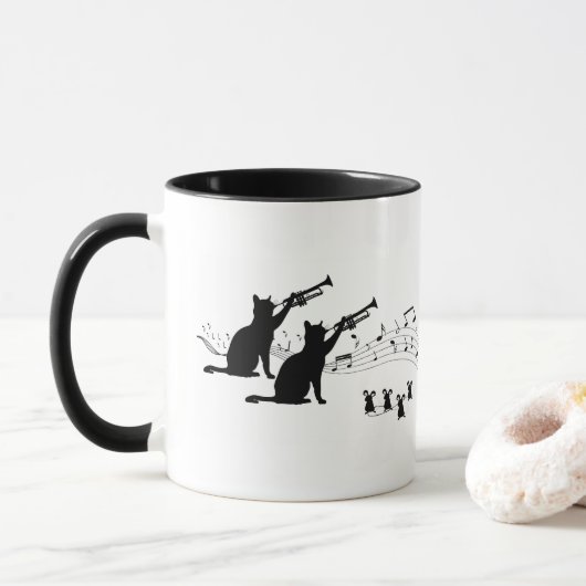 Jazz Cats | Trumpet | Koffie-Mok Mok (Met donut)