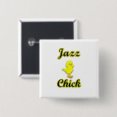 Jazz Chick Vierkante Button 5,1 Cm (Voorkant /achterkant)