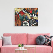 Jazz City Stretched Canvas Print (Insitu (Woonkamer))