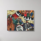 Jazz City Stretched Canvas Print (Voorkant)