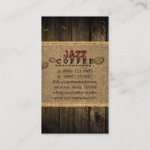 Jazz Coffee Shop Music Visitekaartje (Achterkant)