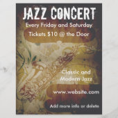 Jazz Concert Saxophone Flyer (Voorkant)