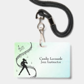 Jazz Dance Docent met Naam en Station Badge (Voorzijde met lanyard)