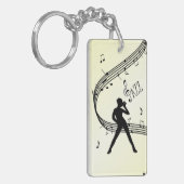 Jazz Dance Gele Muziek Sleutelhanger (Voorkant Links)