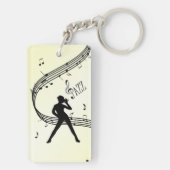 Jazz Dance Gele Muziek Sleutelhanger (achterkant)