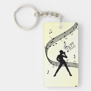 Jazz Dance Gele Muziek Sleutelhanger