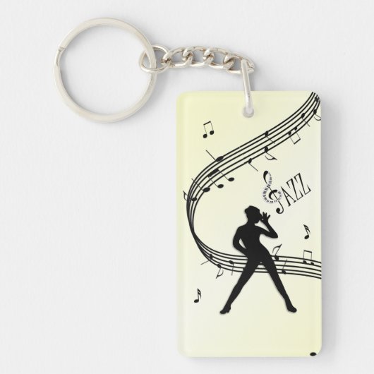 Jazz Dance Gele Muziek Sleutelhanger (Voorkant)