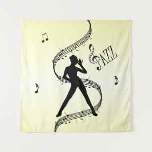 Jazz Dance Gele Muziek Wandkleed