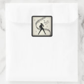 Jazz Dance Gold Music Vierkante Sticker (Tas)