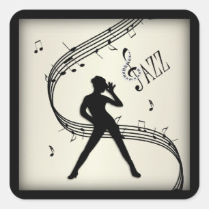 Jazz Dance Gold Music Vierkante Sticker