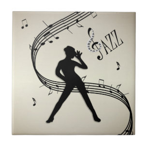 Jazz Dance Golden Ceramic Tegel Tegeltje