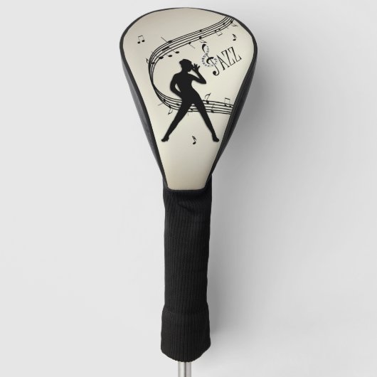 Jazz Dance Golden Music Golf Head Hoesje Golfheadcover (Voorkant)