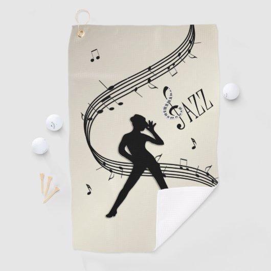 Jazz Dance Golden Music Golf Towel Golfhanddoek (Insitu)