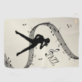Jazz Dance Golden Music Golf Towel Golfhanddoek (Horizontaal)