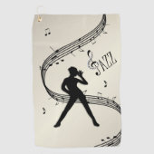 Jazz Dance Golden Music Golf Towel Golfhanddoek (Voorkant)