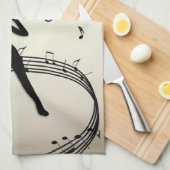 Jazz Dance Golden Music Kitchen Towel Theedoek (Quarter Fold)