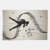 Jazz Dance Golden Music Kitchen Towel Theedoek (Horizontaal)