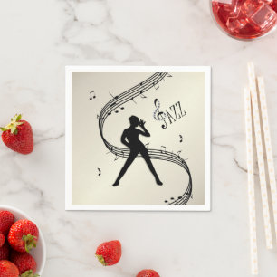Jazz Dance Golden Music Napkins Servet
