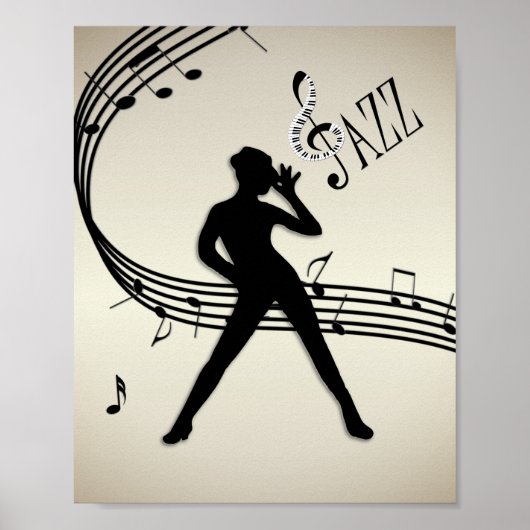 Jazz Dance Golden Music Poster (Voorkant)