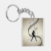 Jazz Dance Golden Music Sleutelhanger (Voorkant Links)