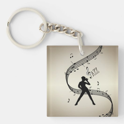 Jazz Dance Golden Music Sleutelhanger (Voorkant)