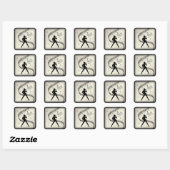 Jazz Dance Golden Music Square Sticker (Vel)