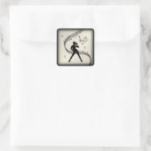 Jazz Dance Golden Music Square Sticker (Tas)