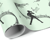 Jazz Dance Green Music Cadeaupapier (Rol Hoek)